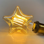 Lot de 2 ampoules LED filament en étoile, culot E27, verre ambré