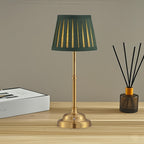 Lampe de table sans fil à abat-jour plissé vert ou crème, 40 cm