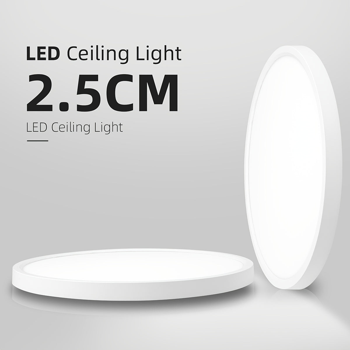 Plafonnier LED rond ultra-fin Ø 40 cm, 48 W blanc froid, lot de 4