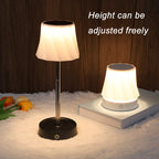 Lampe de chevet télescopique sans fil, abat-jour facetté torsadé