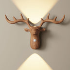 Applique murale tête de cerf LED à détecteur, sans fil rechargeable
