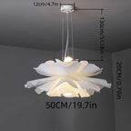 Suspension corolle à pétales ondulés blancs, Ø 50 cm, E27