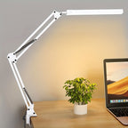 Lampe d'architecte à pince LED, bras métal blanc ou noir, USB