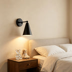 Lot de 2 appliques murales cône orientable, dorées ou noires