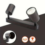 Spot noir mat à deux têtes orientables, barre compacte 26 cm, GU10