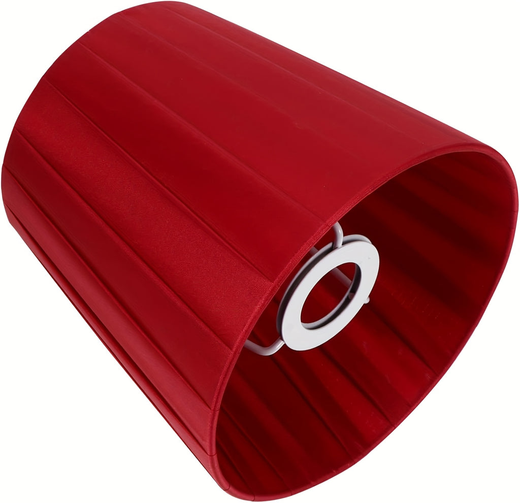Lot de 2 petits abat-jour plissés rouge bordeaux, à pince ou bague E14