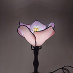Verre de remplacement fleur en vitrail rose marbré, Ø 20,5 cm