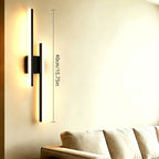 Lot de 2 appliques murales LED double barre noire, blanc neutre