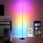 Lampadaire d'angle LED RGBIC avec application et télécommande, 122 cm
