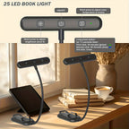 Liseuse à pince 25 LED en lumière ambrée, minuterie, 2 coloris