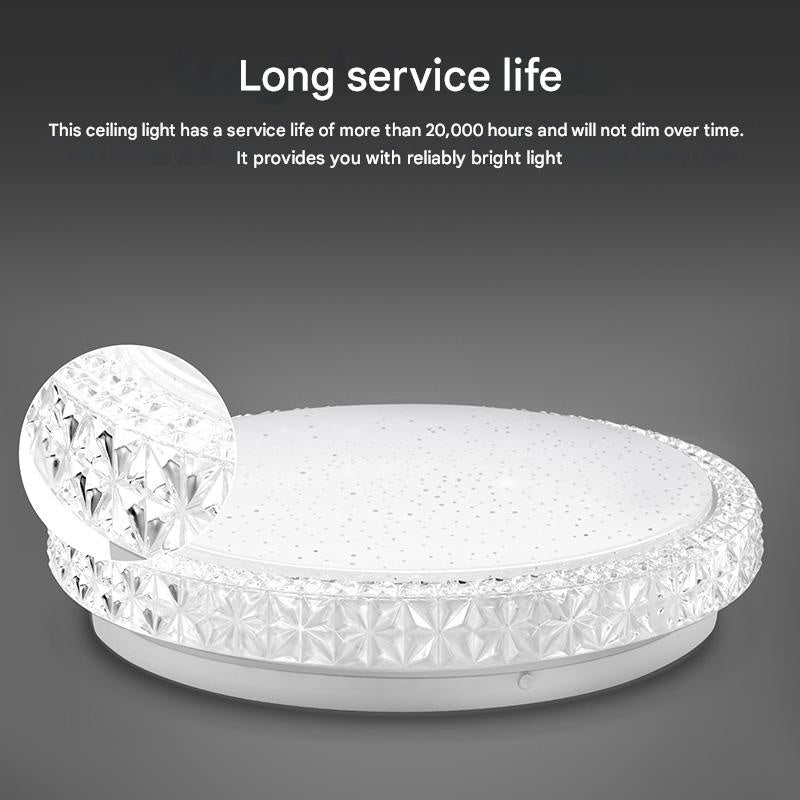 Plafonnier LED rond à bordure à facettes, Ø 29 à 48 cm, blanc froid