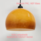 Abat-jour dôme rétro orange dégradé en PVC pour suspension, Ø 25 cm