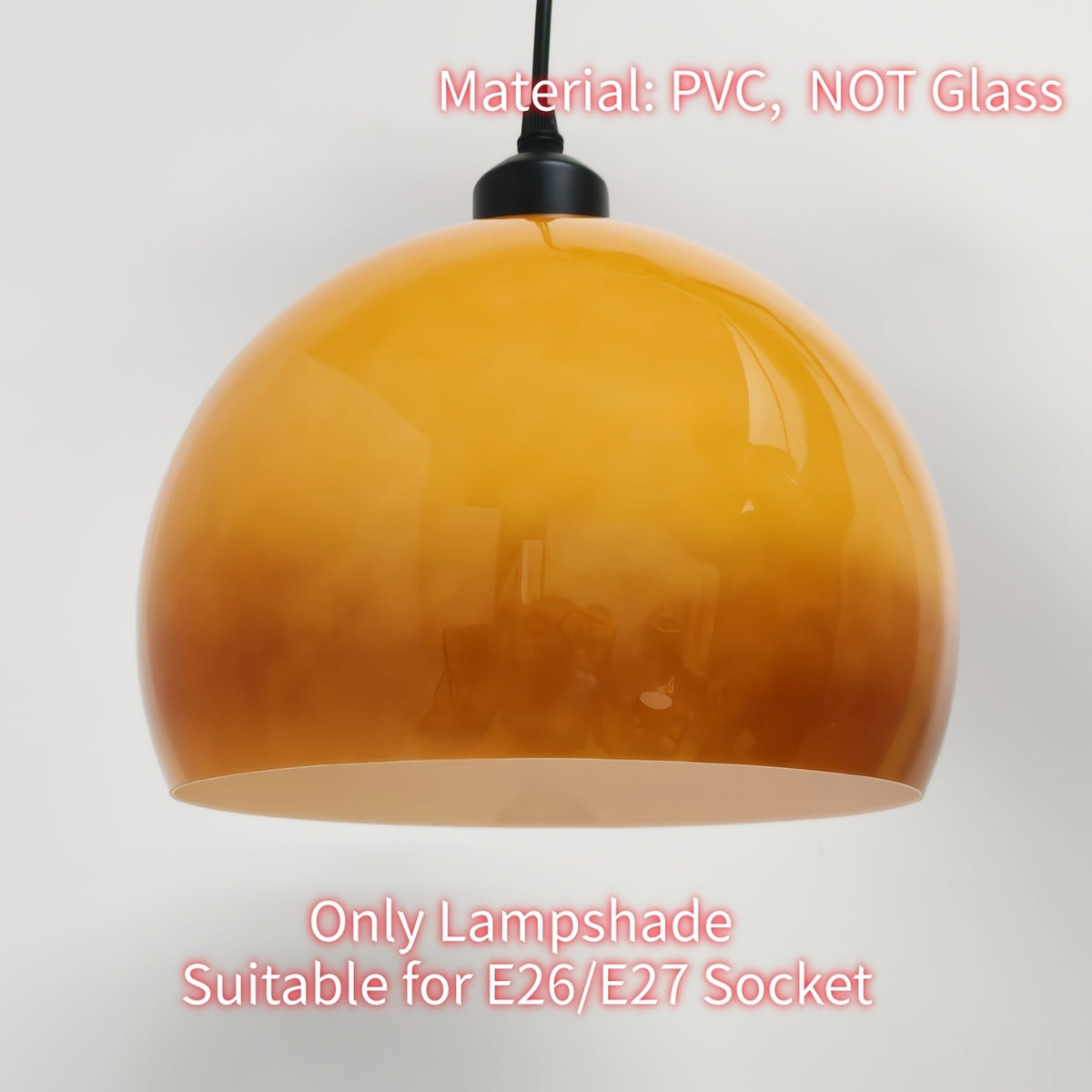 Abat-jour dôme rétro orange dégradé en PVC pour suspension, Ø 25 cm