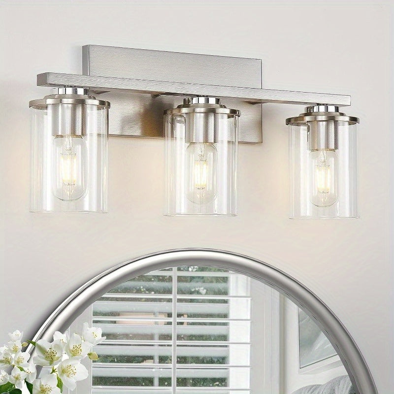 Lot de 3 cylindres de remplacement en verre transparent, Ø 9 cm