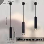 Suspension cylindre GU10 en aluminium Ø 5,5 cm, noire ou blanche