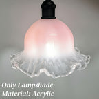 Abat-jour cloche en acrylique à collerette ondulée, Ø 22 cm