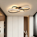 Plafonnier LED à boucles entrelacées 79 cm, noir, argenté ou doré