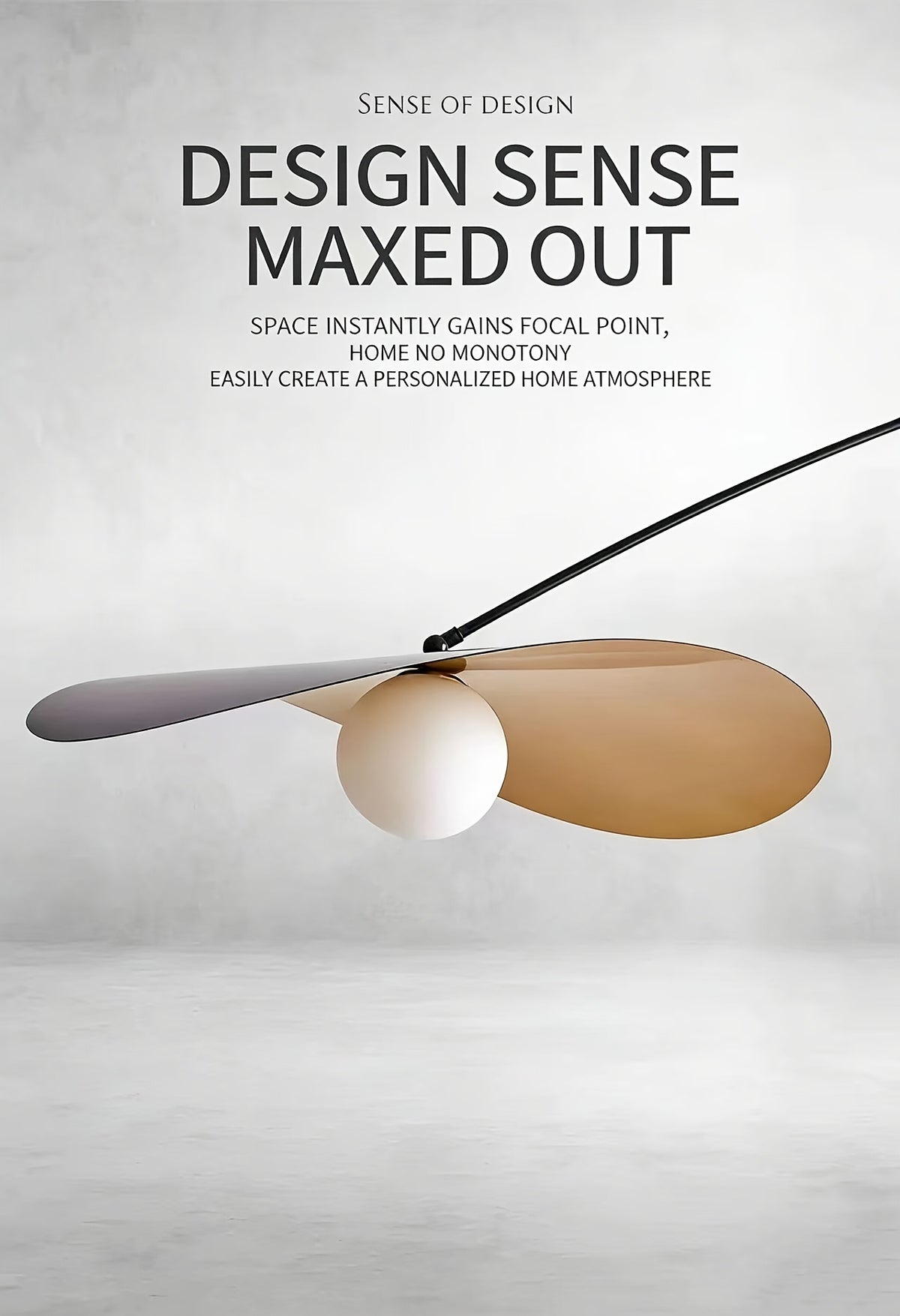 Lampadaire arc noir à abat-jour ondulé en forme de chapeau, 183 cm