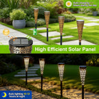 Lampe solaire cône en métal ajouré, blanc chaud ou froid, lot de 4