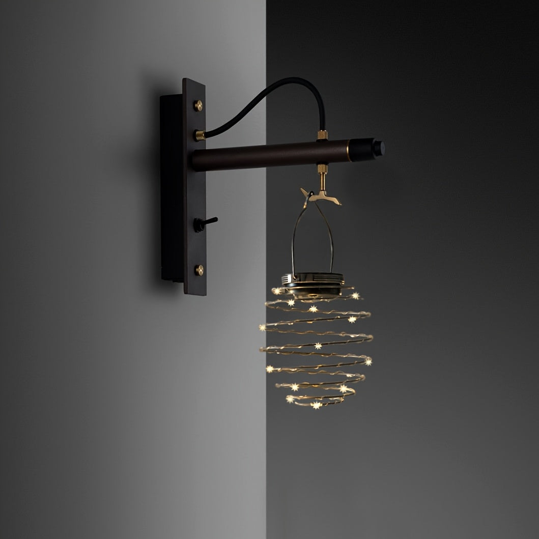 Suspension solaire spirale en fil de fer à 16 LED, lot de 3 ou 5