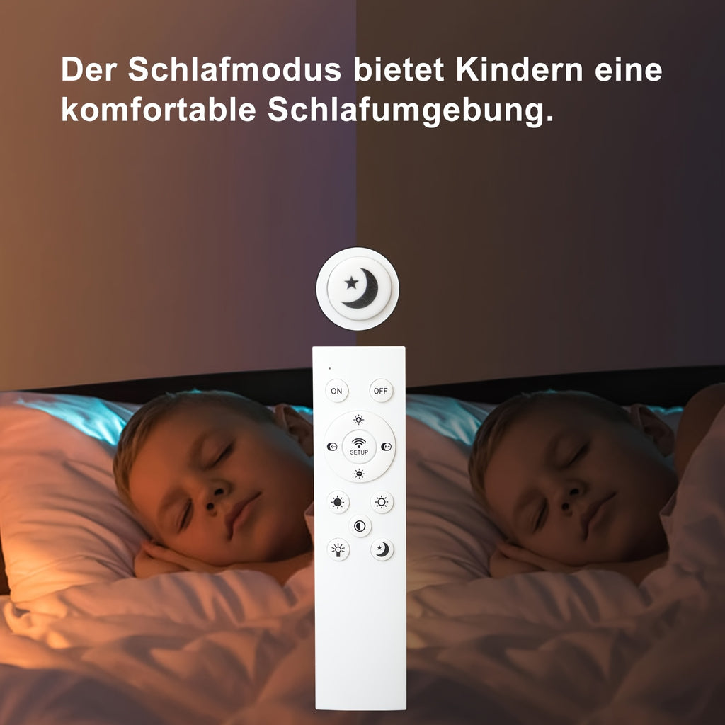 Plafonnier LED double anneau noir et blanc, 50 cm, trois teintes