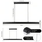 Suspension LED linéaire noire à profil fin de 3,1 cm, barre de 100 cm