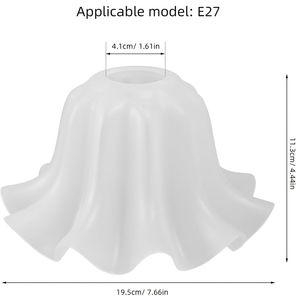 Lot de 2 abat-jour campanule en acrylique blanc dépoli, E27, Ø 19,5 cm