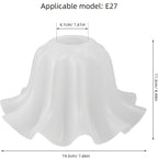 Lot de 2 abat-jour campanule en acrylique blanc dépoli, E27, Ø 19,5 cm