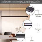 Suspension LED barre noire 36 W en métal et acrylique, longueur 100 cm