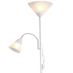 Lampadaire vasque avec liseuse flexible, noir ou blanc, 175 cm