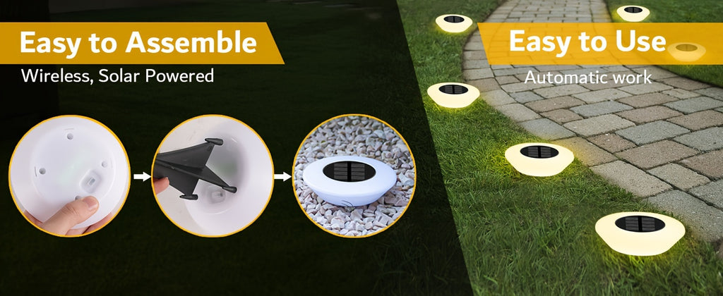 Spot solaire de sol à diffuseur opalin 14 LED, Ø 12,4 cm, lot de 4