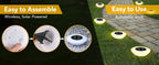 Spot solaire de sol à diffuseur opalin 14 LED, Ø 12,4 cm, lot de 4