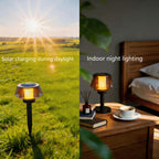 Lampe solaire 2 en 1 de table ou à piquer, effet flamme, IP44