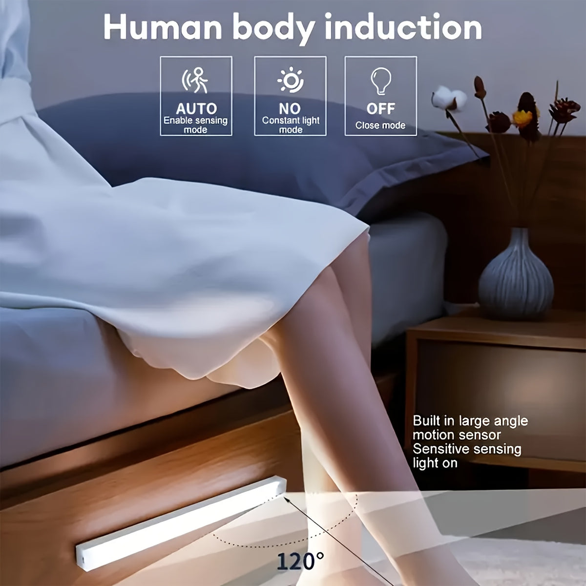 Lot de 6 lampes LED à détecteur pour toute la maison, 10 à 50 cm
