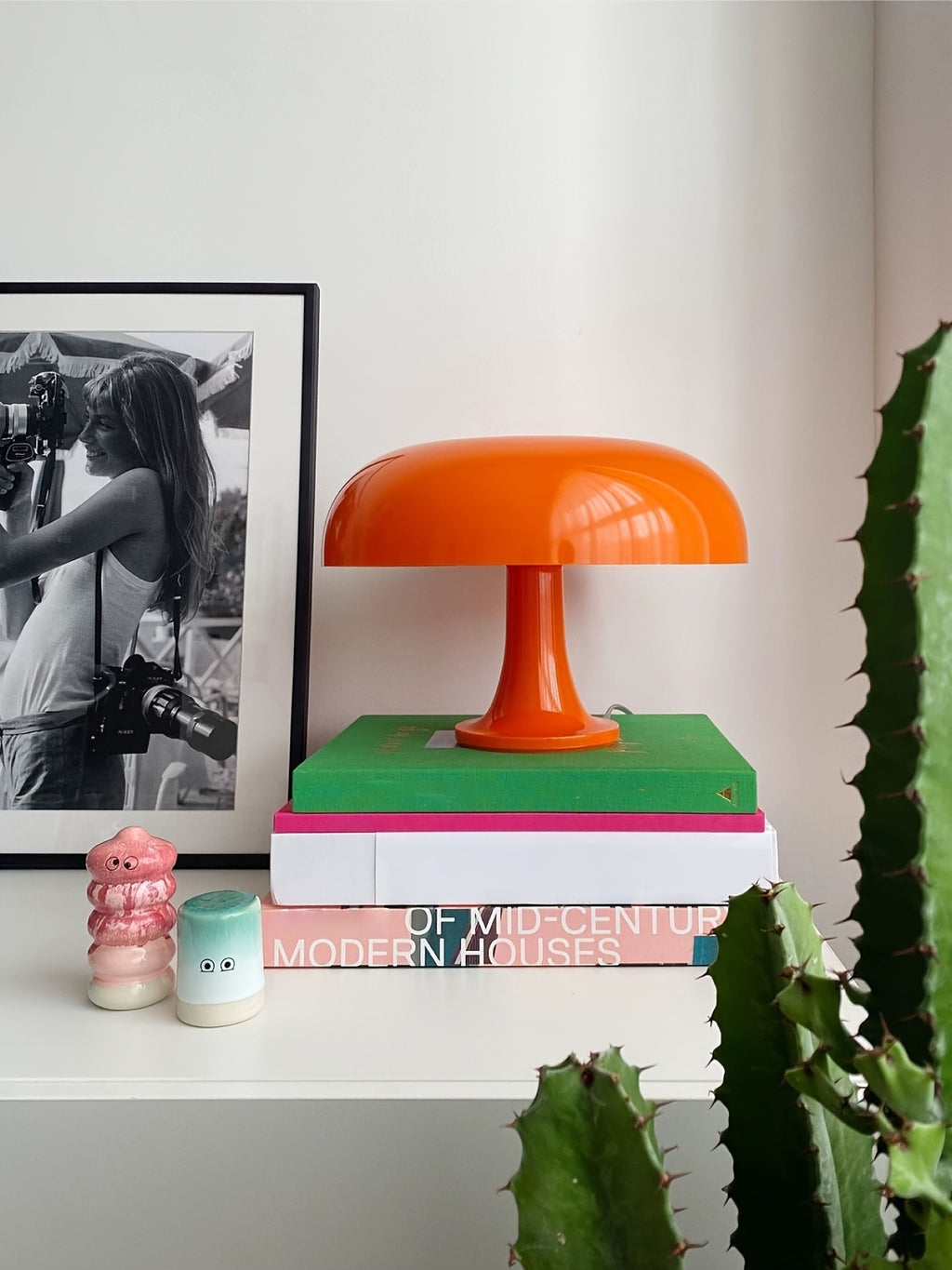 Lampe champignon blanche en acrylique, variateur et trois teintes, USB
