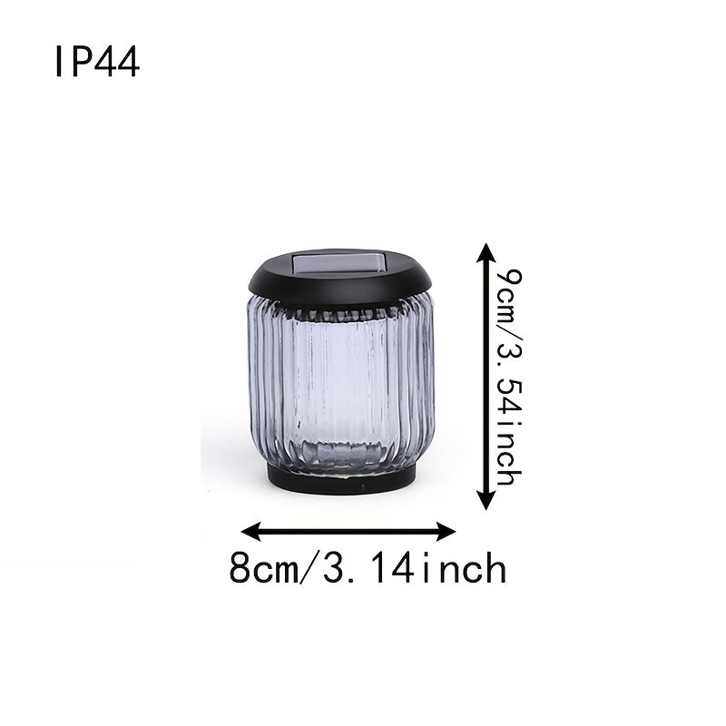 Petite lampe solaire en verre strié pour table de jardin, IP44