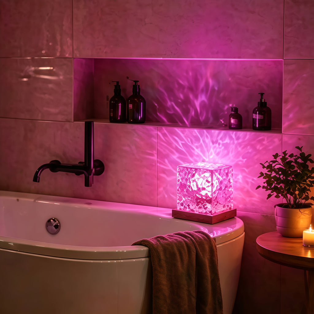 Lampe cube à reflets d'eau RVB, 16 couleurs et télécommande