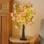 Lampe décorative arbre à roses lumineux, 50 cm, lumière chaude