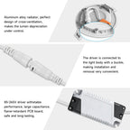 Spot LED encastrable extra-plat 3 W, découpe 7 cm, lot de 6