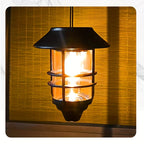 Applique solaire lanterne sur potence, métal et verre, amovible