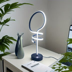 Lampe de bureau LED en tube lumineux, boucle et spirale noire, 46 cm