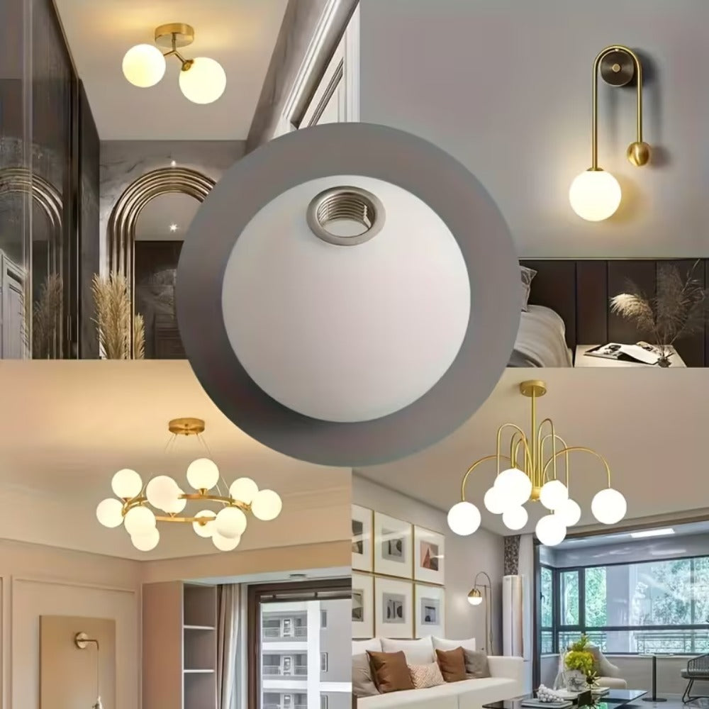 Lot de 3 globes de remplacement en verre opalin blanc, Ø 10 cm