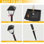 Lampe solaire lanterne de rue à filament, lot de 3, 5 ou 7 IP44