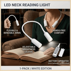 Lampe de lecture tour de cou à deux têtes, noire ou blanche, à piles
