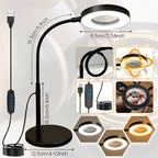 Lampe de bureau LED à loupe x5 et col de cygne, 3 teintes USB