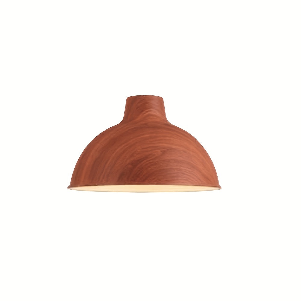 Abat-jour cloche en métal à l'effet bois veiné