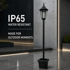 Lampadaire à filament solaire avec pot à fleurs, poteau de 146 cm