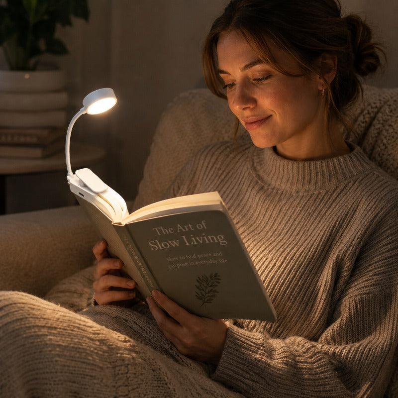 Lot de 2 lampes de lecture à pince, tête ronde et rectangulaire