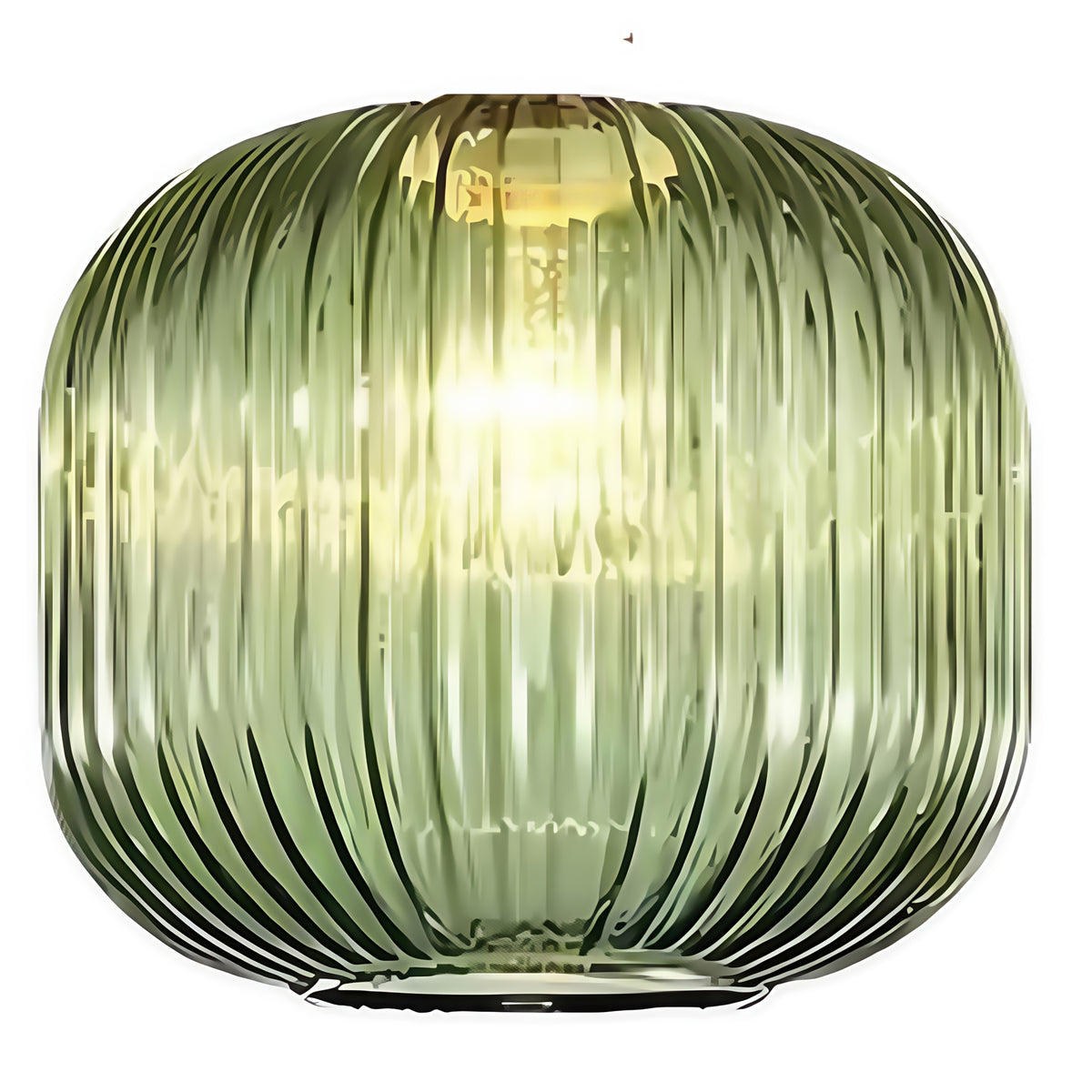 Globe en verre côtelé teinté pour lampe ou suspension