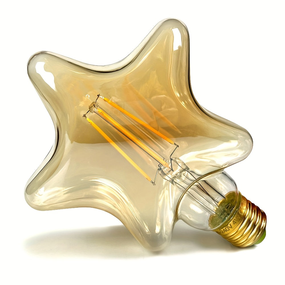 Lot de 2 ampoules LED filament en étoile, culot E27, verre ambré